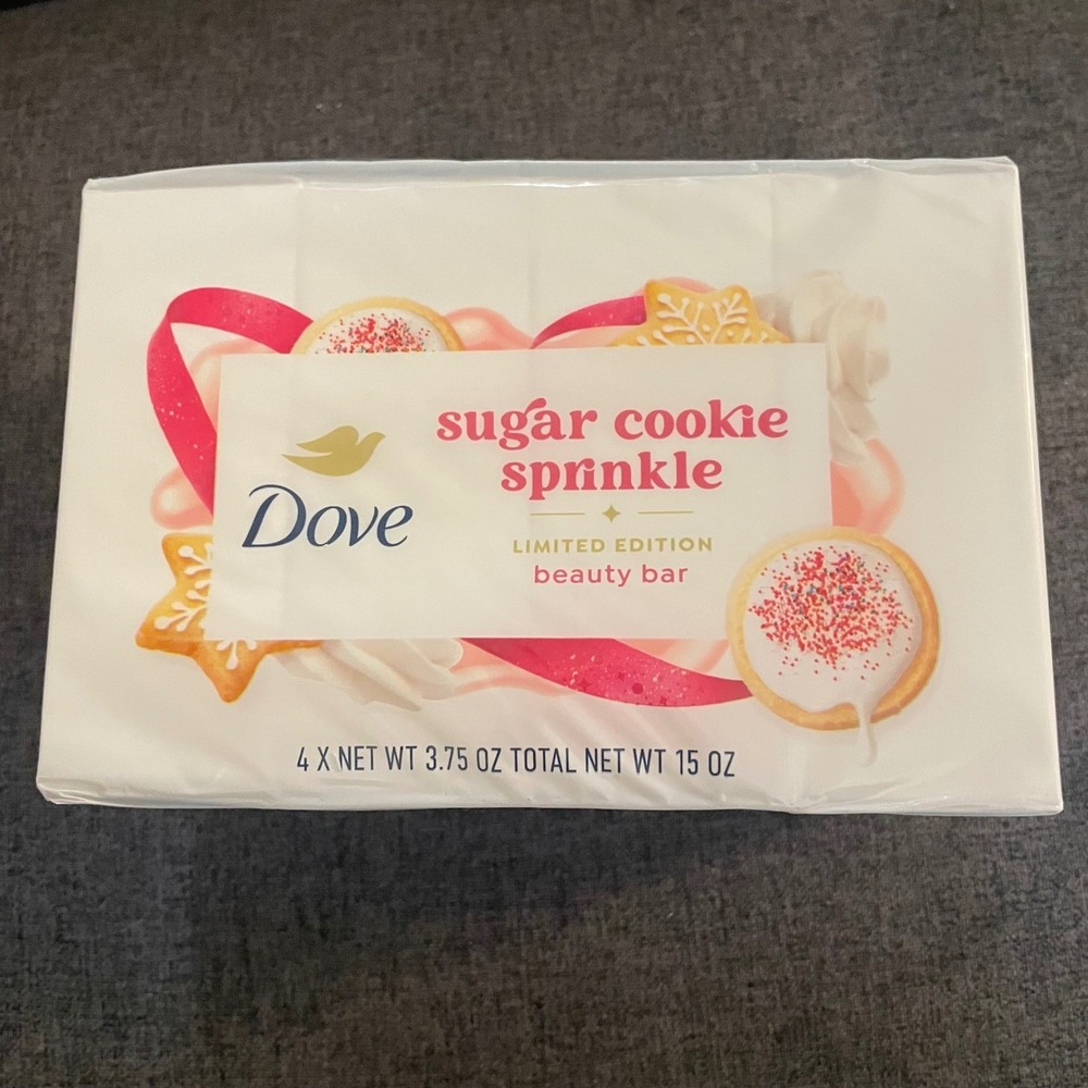4 Pack Dove Sugar Cookie Sprinkle Limited Edition Holiday Treats Beauty Bar 15oz